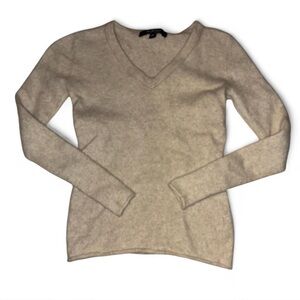 Saks Fifth Avenue Beige V-Neck Sweater